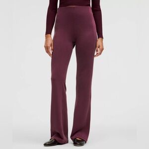 Lululemon Ribbed Softstreme Flared Pants in Garnet Red